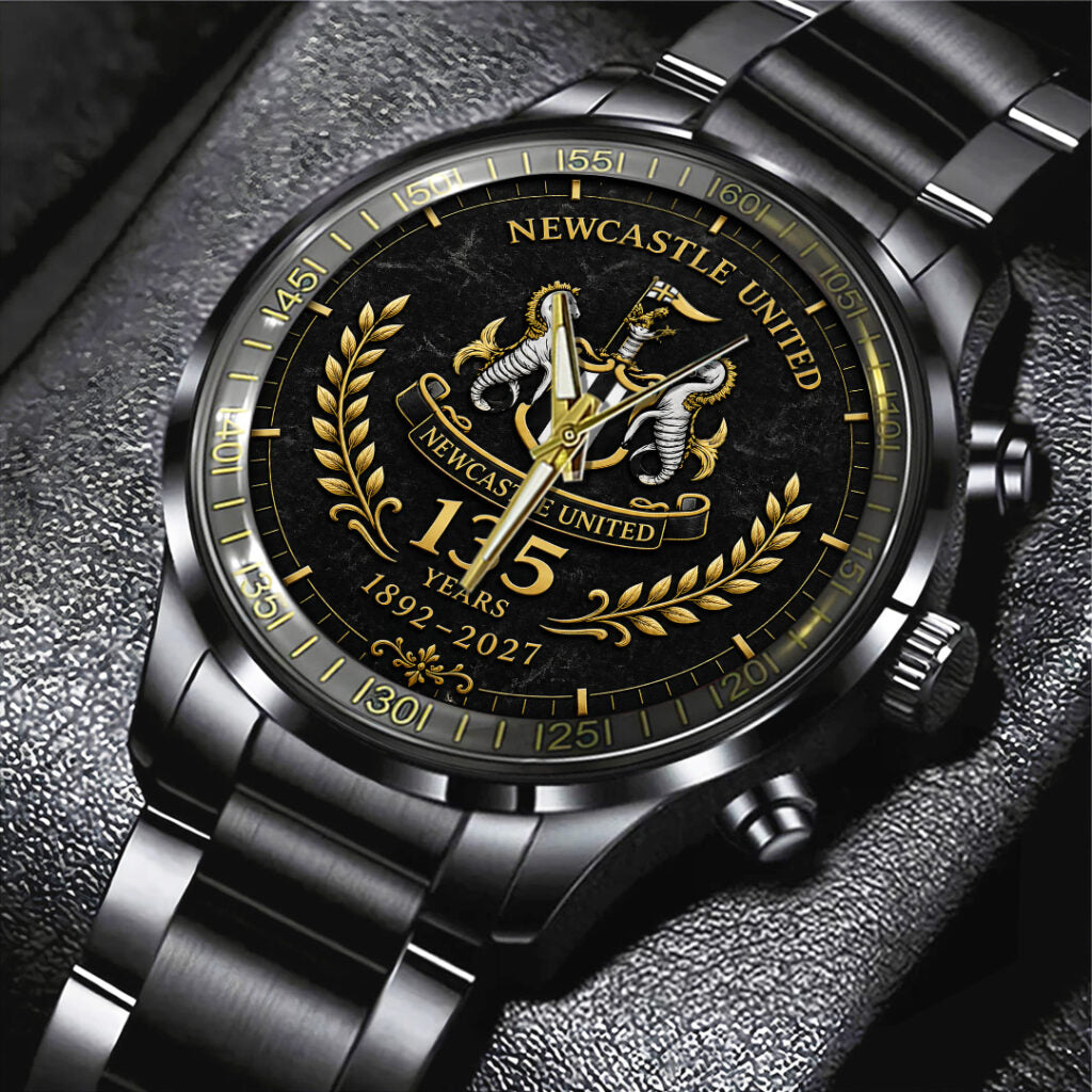 Newcastle United 135th Anniversary Black Stainless Steel Watch - TANTN24183