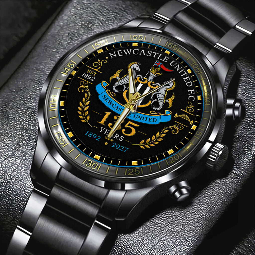 Newcastle United 135th Anniversary Black Stainless Steel Watch - TANTN24185