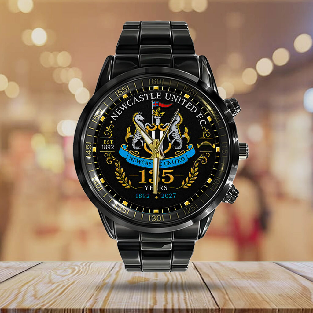 Newcastle United 135th Anniversary Black Stainless Steel Watch - TANTN24185