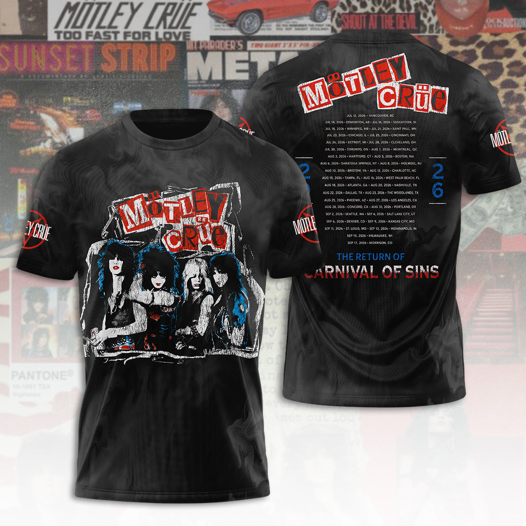Mötley Crüe Tour 2026  3D Apparel – TANTN24357