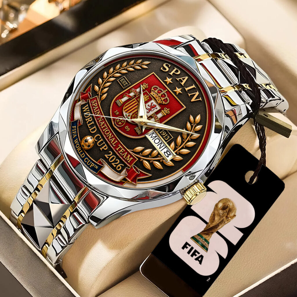 Spain National Team 2026 FIFA World Cup Champions Alloy Luxury Quartz Watch - TANTN24399