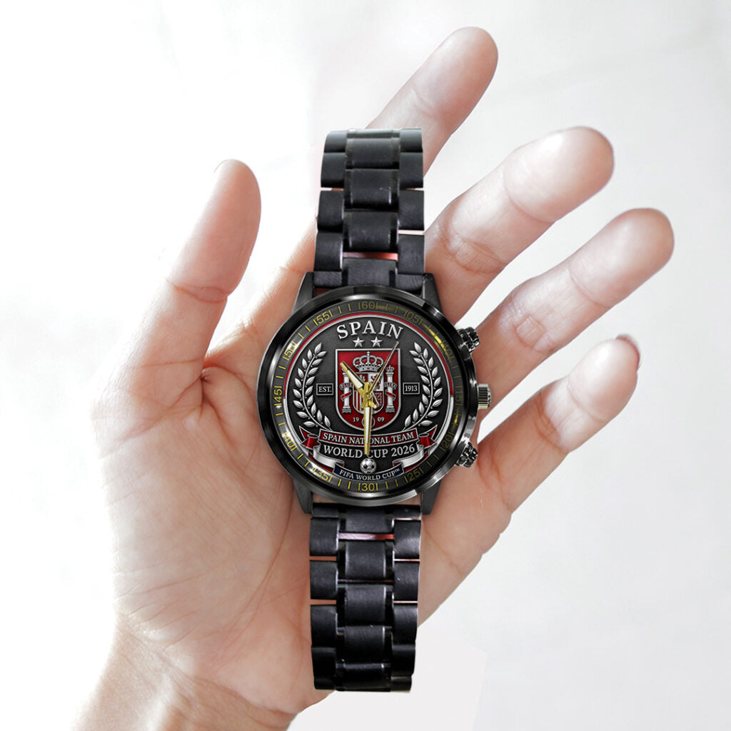 Spain National Team 2026 FIFA World Cup Champions Black Stainless Steel Watch - TANTN24401