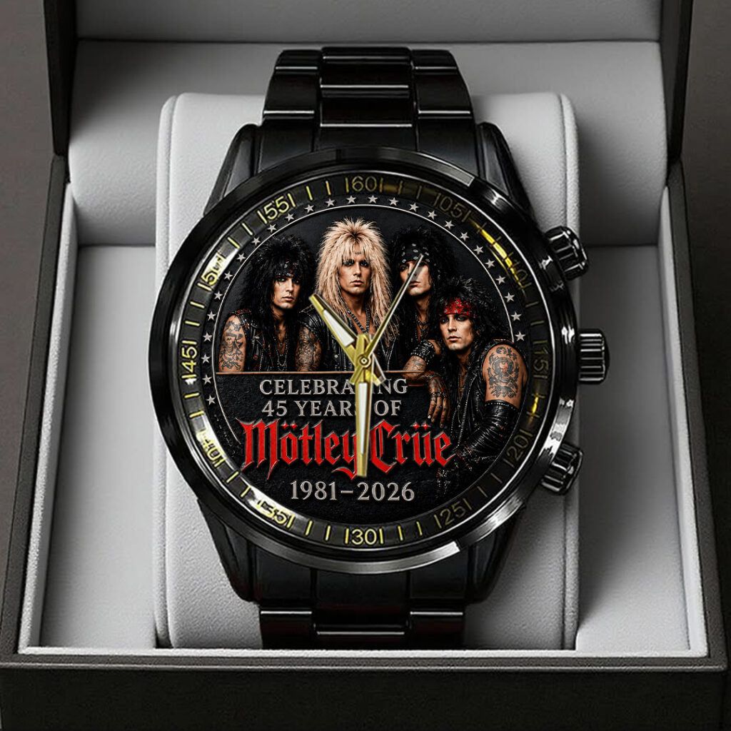 Mötley Crüe 45 Years Anniversary Black Stainless Steel Watch - TANTN24551