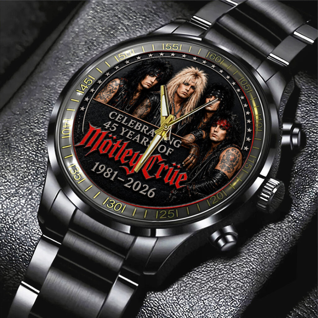 Mötley Crüe 45 Years Anniversary Black Stainless Steel Watch - TANTN24551