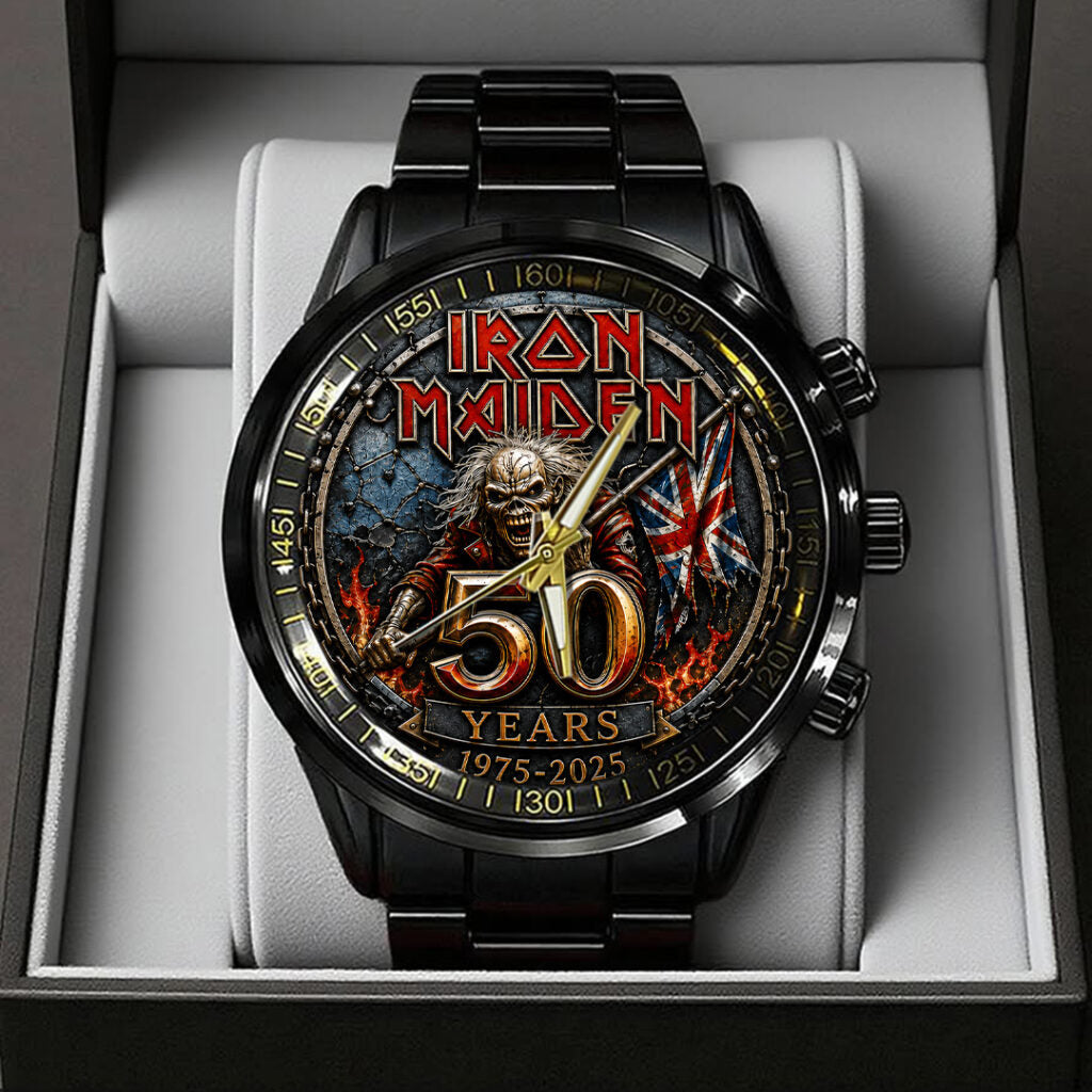 Iron Maiden 50 Years Anniversary Black Stainless Steel Watch - TANTN24560