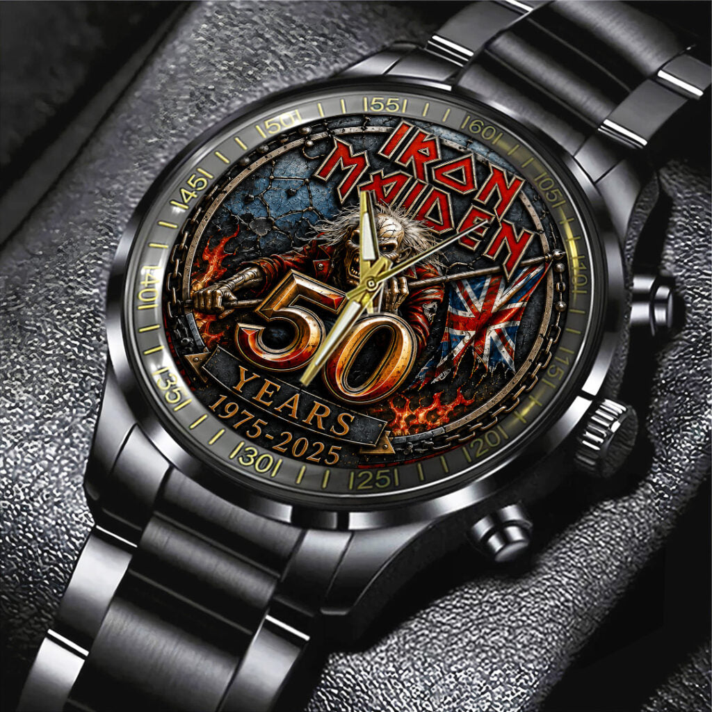 Iron Maiden 50 Years Anniversary Black Stainless Steel Watch - TANTN24560