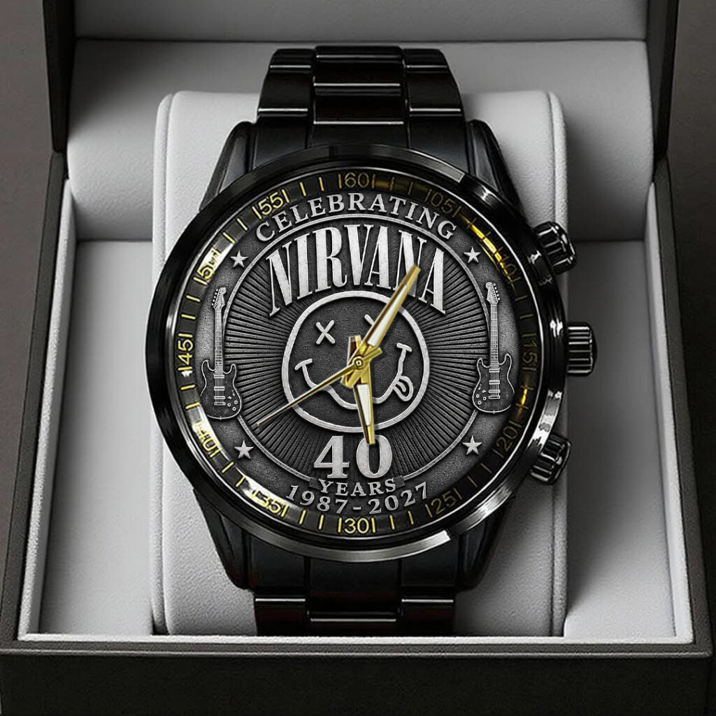 Nirvana 40th Anniversary Black Stainless Steel Watch - TANTN24641