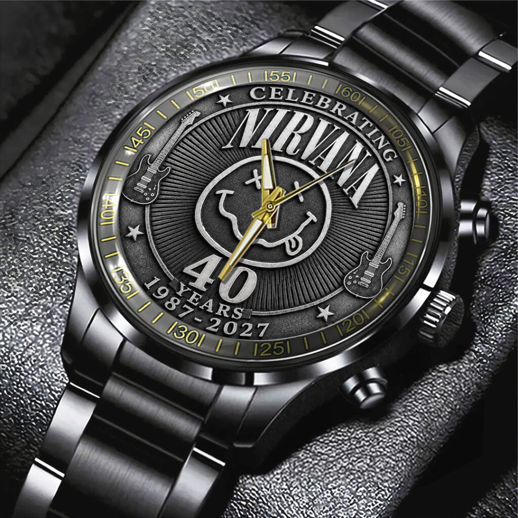 Nirvana 40th Anniversary Black Stainless Steel Watch - TANTN24641