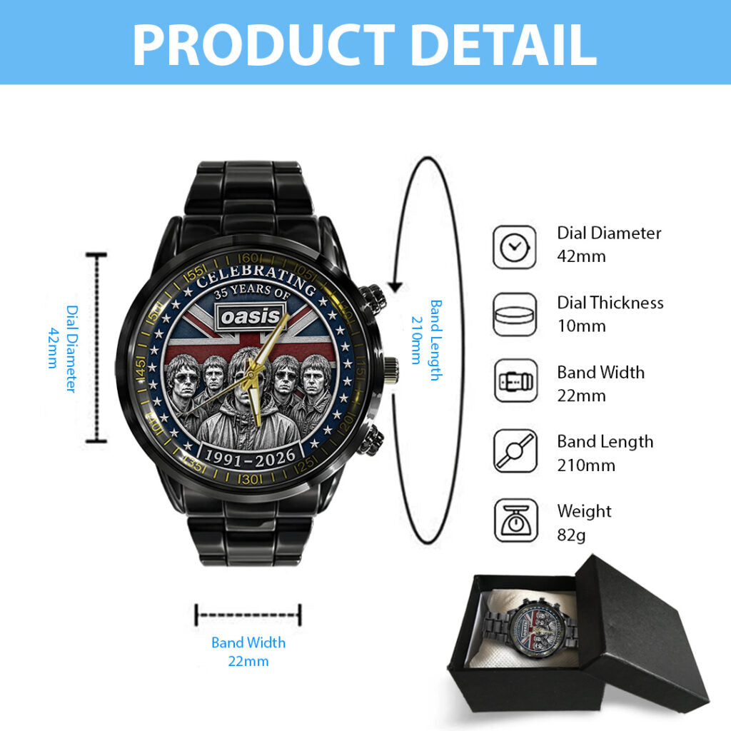 Oasis 35th Anniversary Black Stainless Steel Watch - TANTN24651