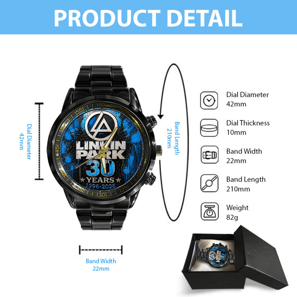 Linkin Park 30th Anniversary Black Stainless Steel Watch - TANTN24655
