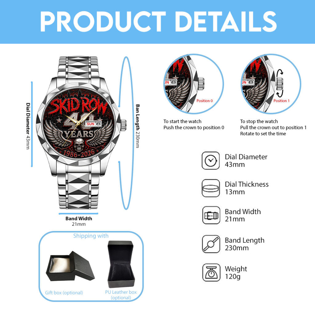 Skid Row 40th Anniversary Alloy Luxury Quartz Watch - TANTN24658
