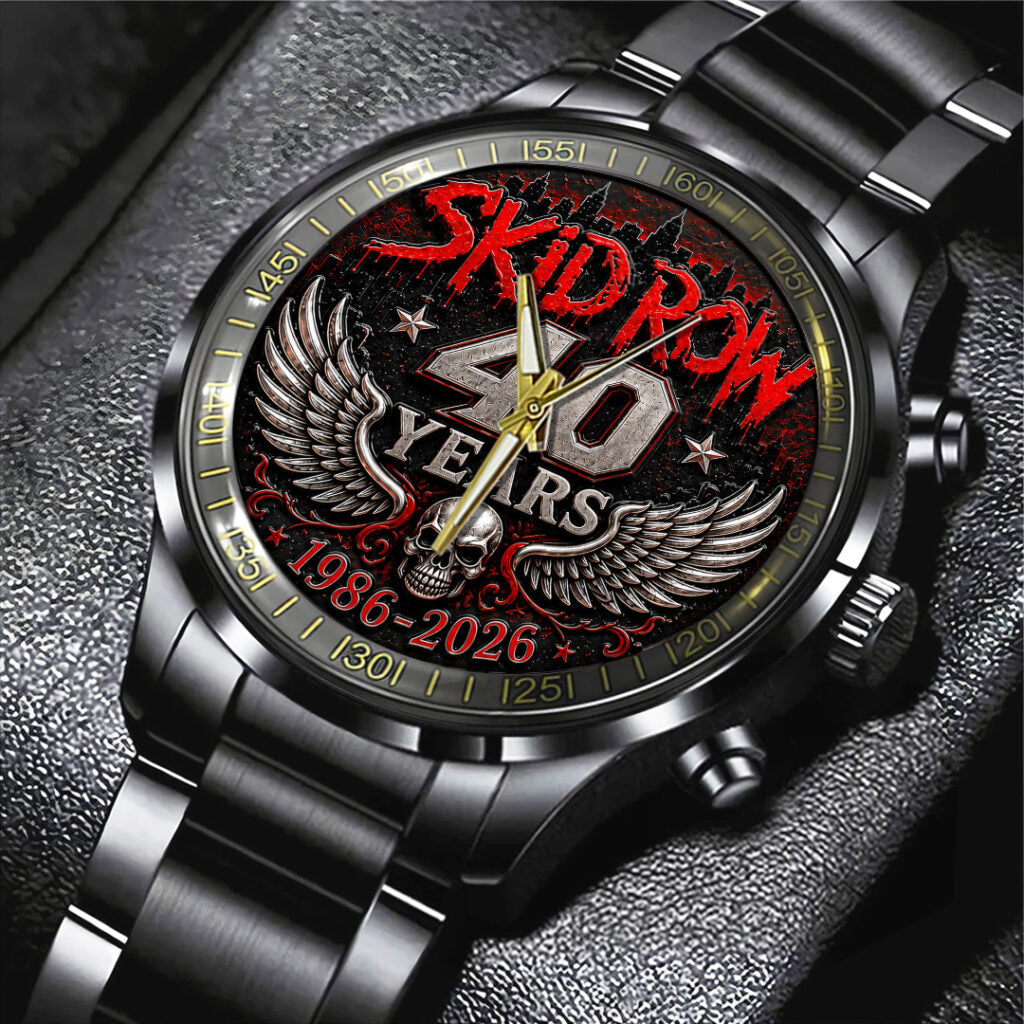 Skid Row 40th Anniversary Black Stainless Steel Watch - TANTN24659