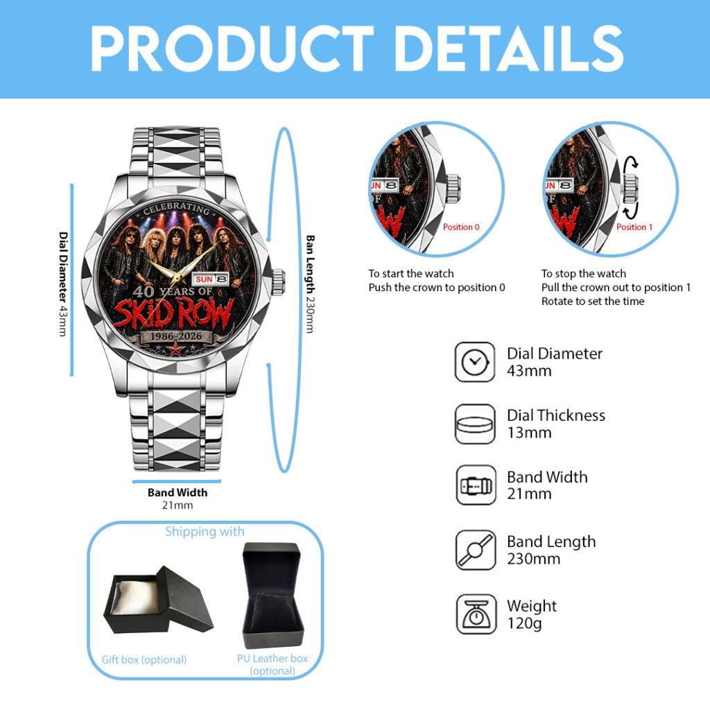 Skid Row 40th Anniversary Alloy Luxury Quartz Watch - TANTN24660