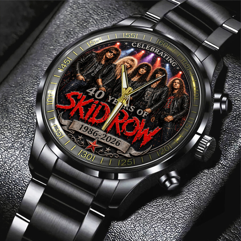 Skid Row 40th Anniversary Black Stainless Steel Watch - TANTN24661