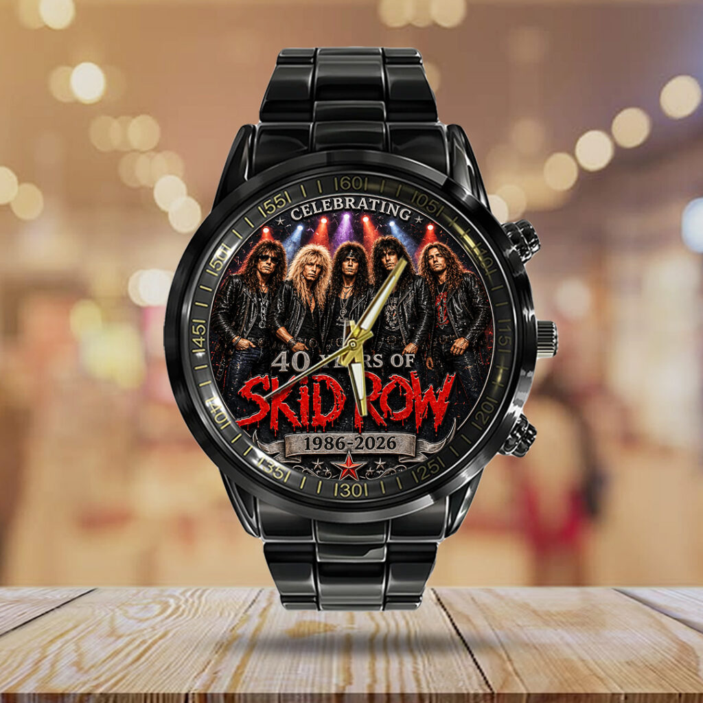 Skid Row 40th Anniversary Black Stainless Steel Watch - TANTN24661