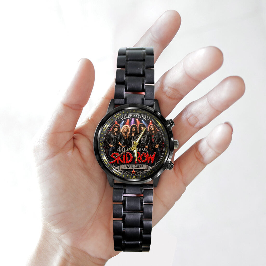 Skid Row 40th Anniversary Black Stainless Steel Watch - TANTN24661