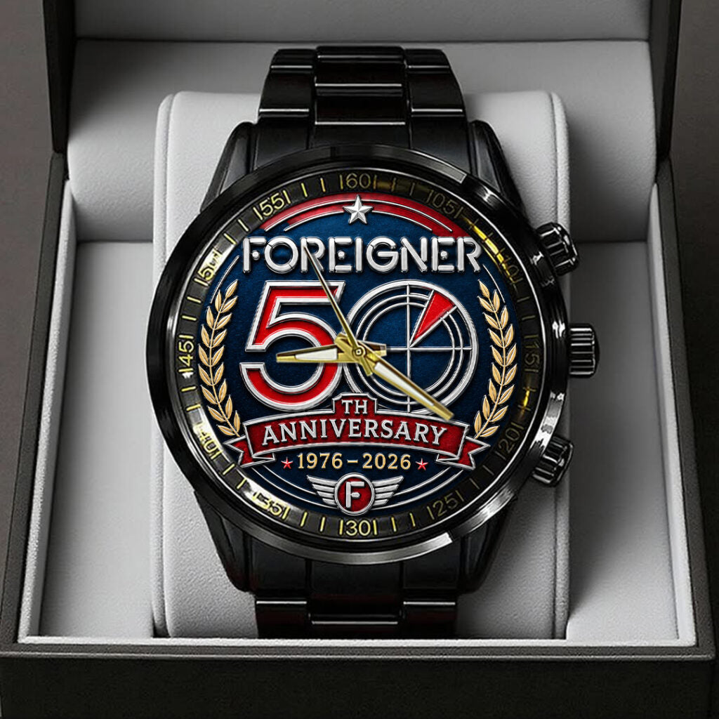 Foreigner 50th Anniversary Black Stainless Steel Watch - TANTN24663