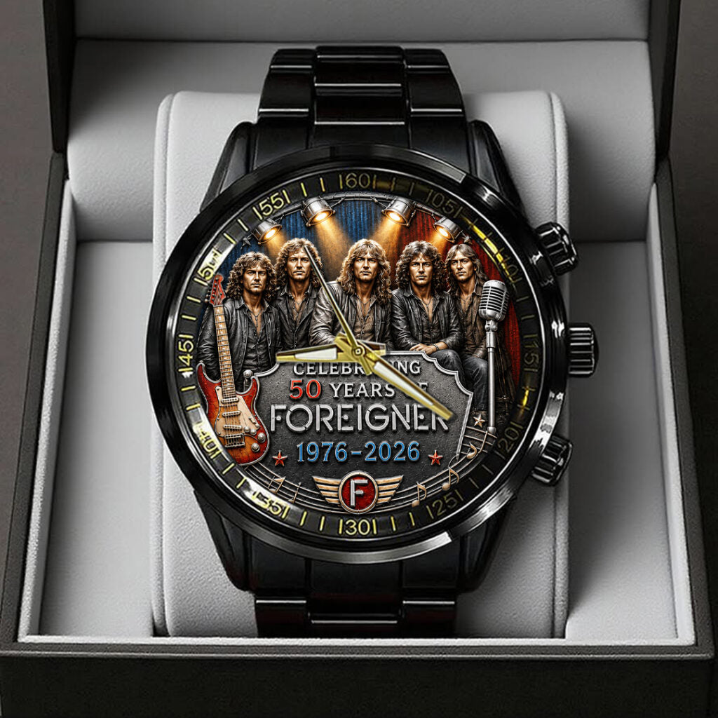Foreigner 50th Anniversary Black Stainless Steel Watch - TANTN24665