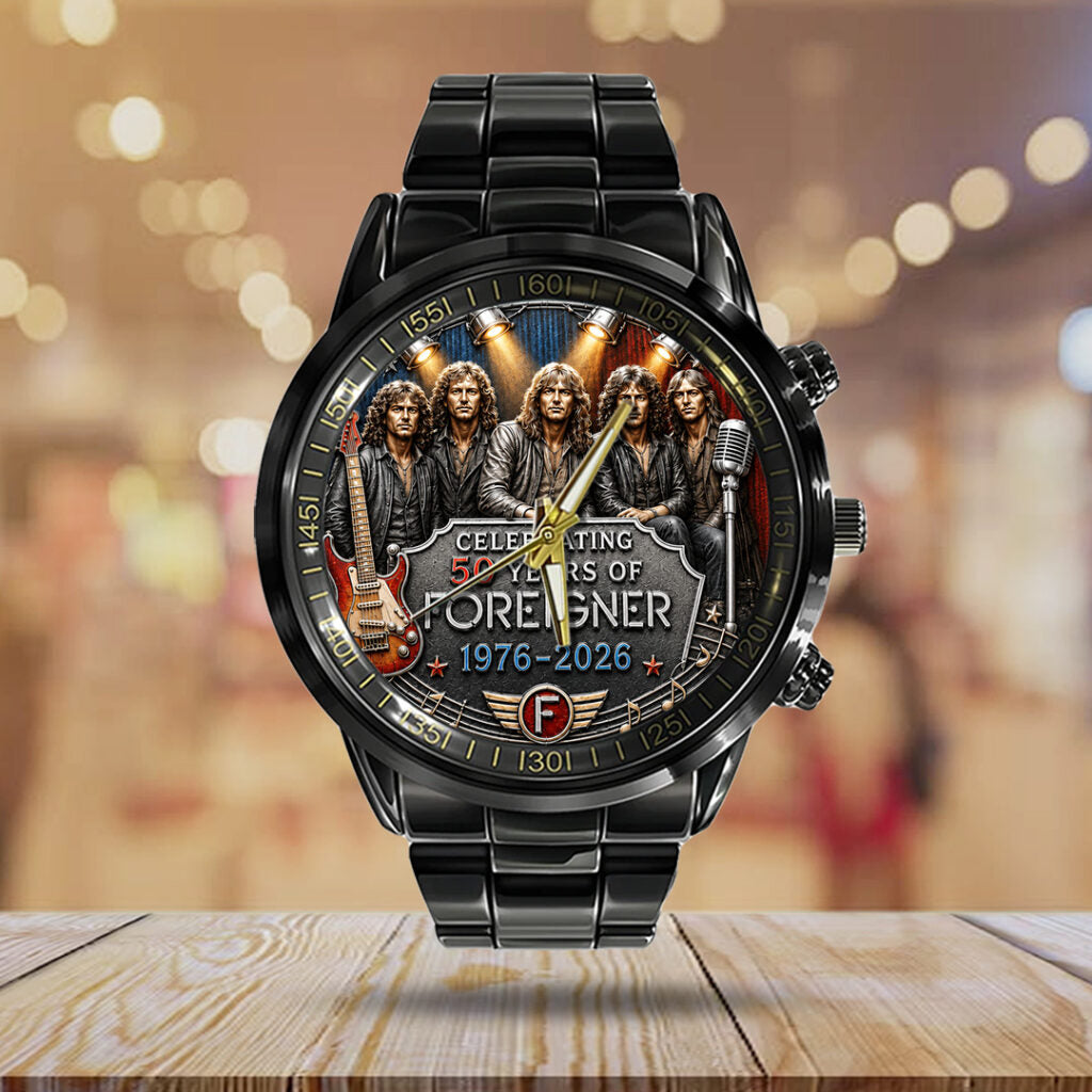 Foreigner 50th Anniversary Black Stainless Steel Watch - TANTN24665