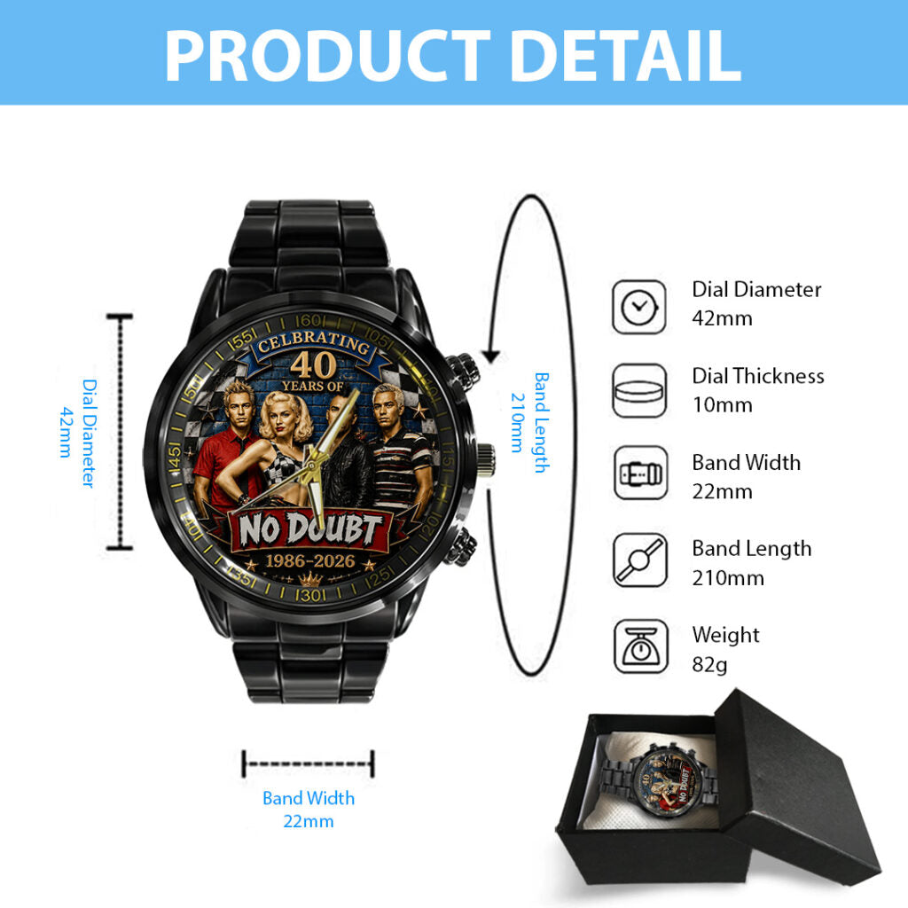 No Doubt 40th Anniversary Black Stainless Steel Watch - TANTN24669