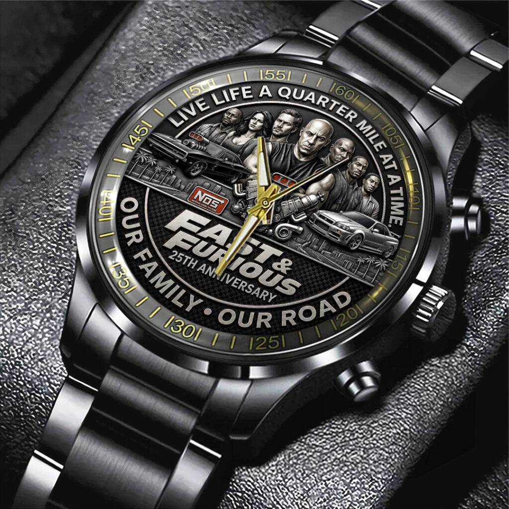 Fast & Furious 25th Anniversary Black Stainless Steel Watch - TANTN24843