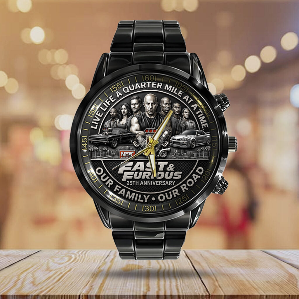 Fast & Furious 25th Anniversary Black Stainless Steel Watch - TANTN24843
