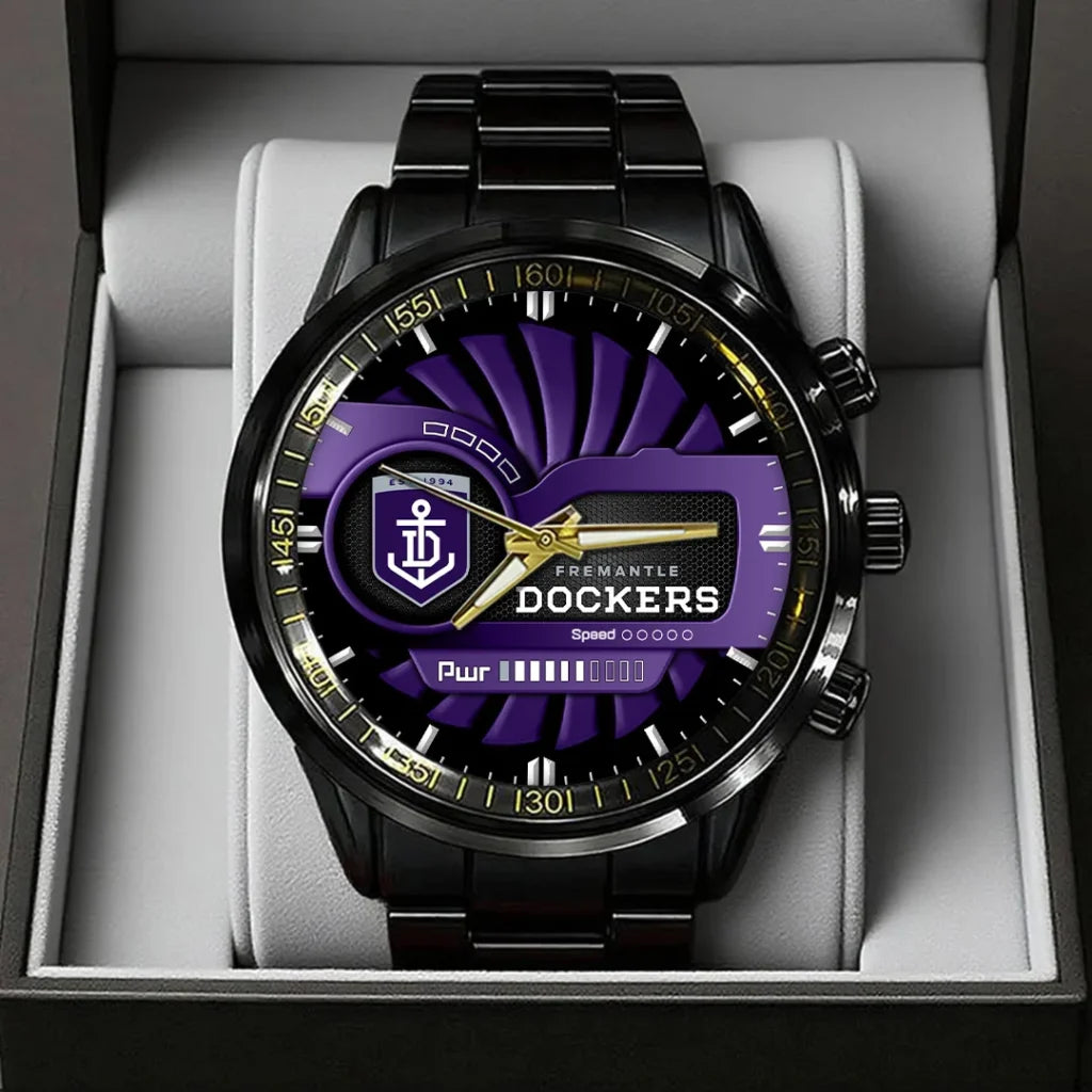 Fremantle Dockers Black Stainless Steel Watch - TANTN24912