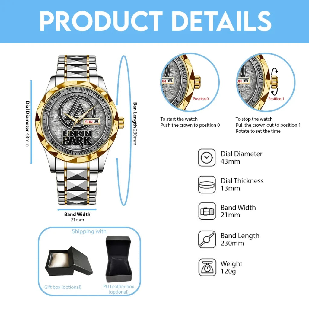 Linkin Park 30th Anniversary Alloy Luxury Quartz Watch - TANTN25012