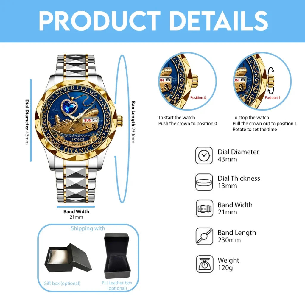 Titanic 30th Anniversary Alloy Luxury Quartz Watch - TANTN25319