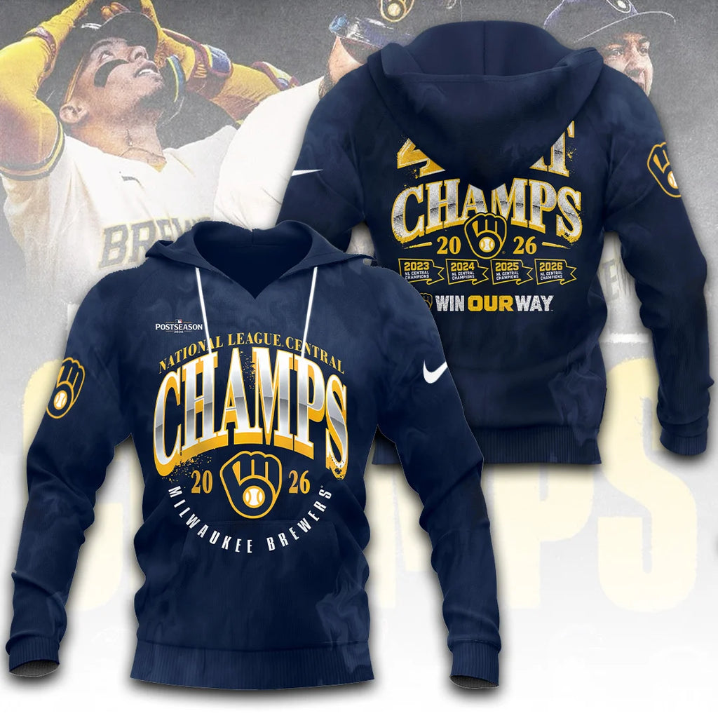 Milwaukee Brewers 2026 NL Central Division Champions 3D Apparel – TANTN25606