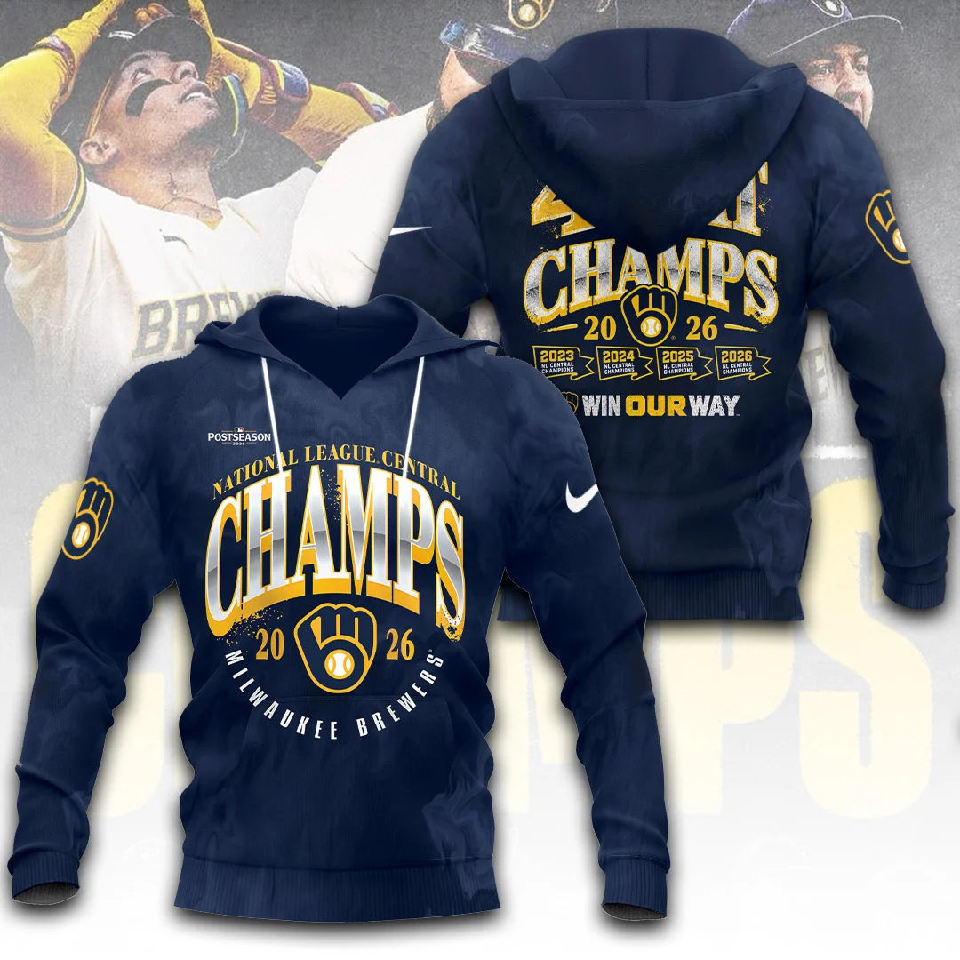Milwaukee Brewers 2026 NL Central Division Champions 3D Apparel – TANTN25606
