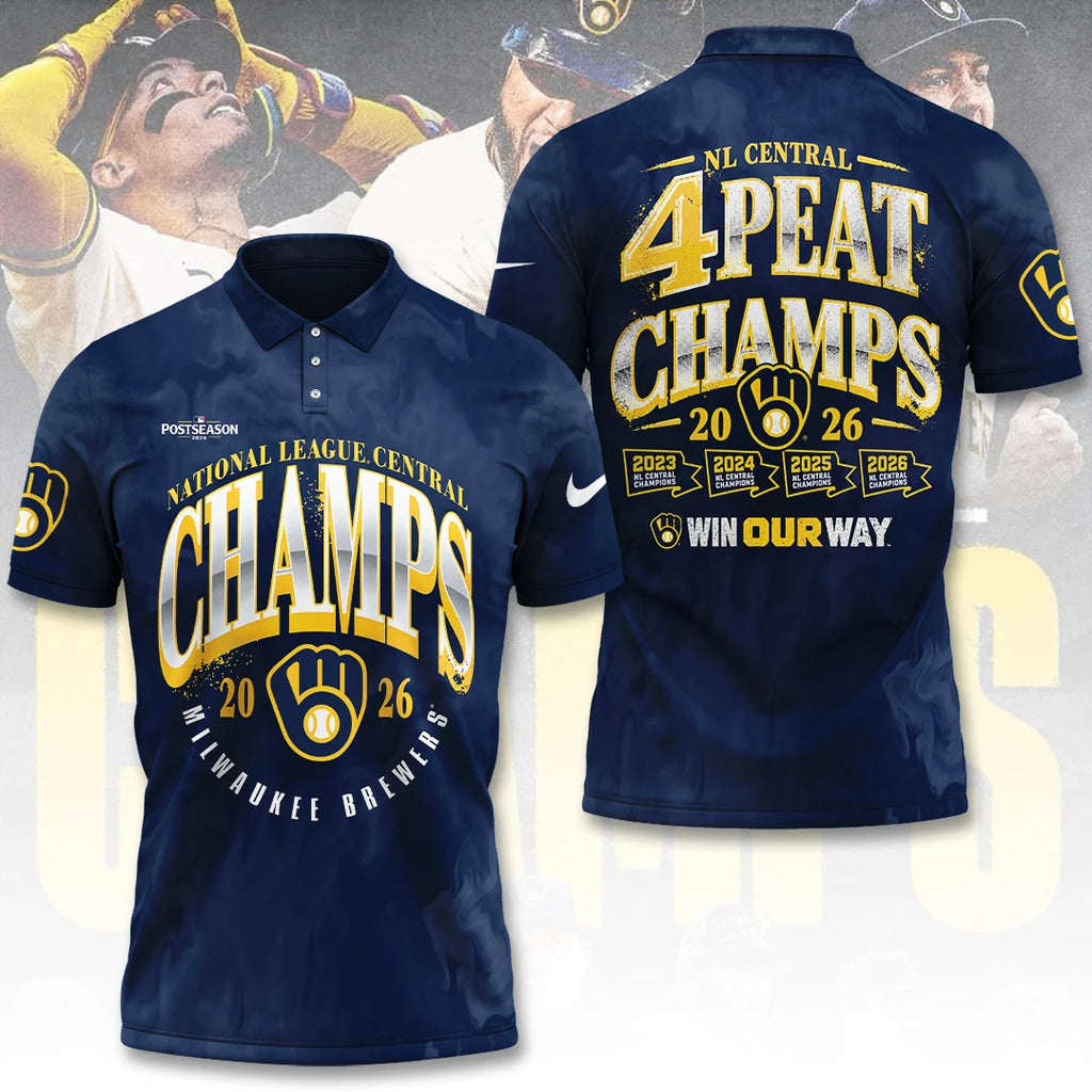 Milwaukee Brewers 2026 NL Central Division Champions 3D Apparel – TANTN25606