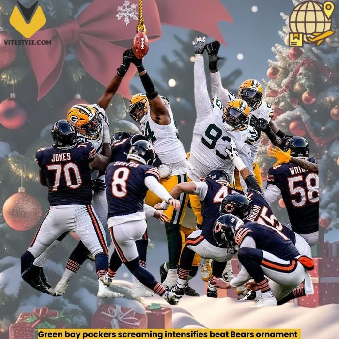 Green bay packers screaming intensifies beat Bears ornament
