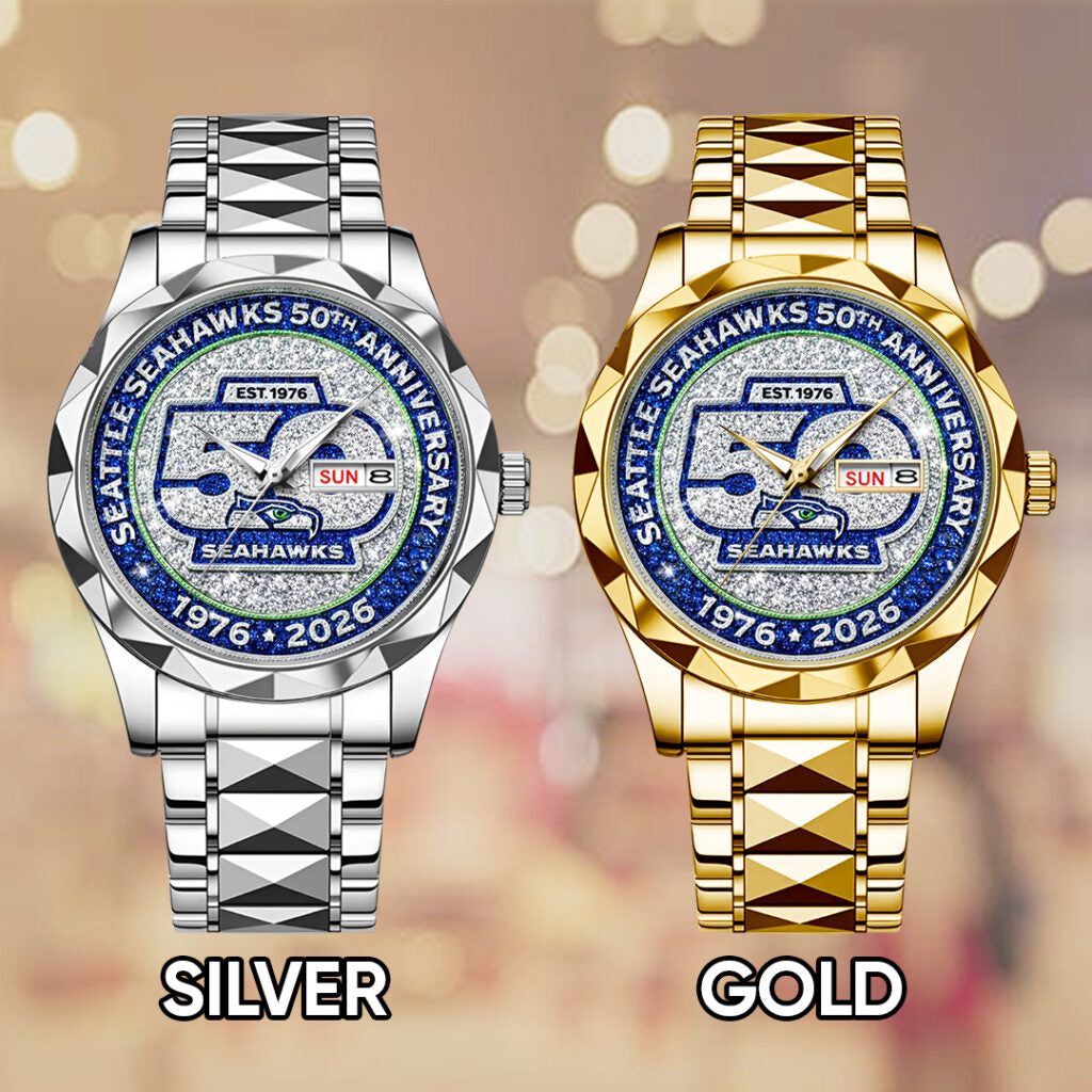Seattle Seahawks 50th Anniversary Alloy Luxury Quartz Watch - TMTHU3086