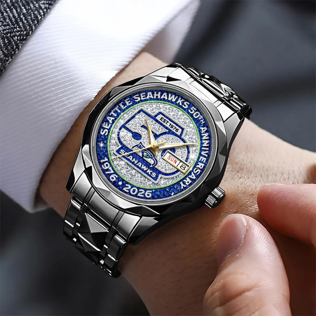 Seattle Seahawks 50th Anniversary Alloy Luxury Quartz Watch - TMTHU3086