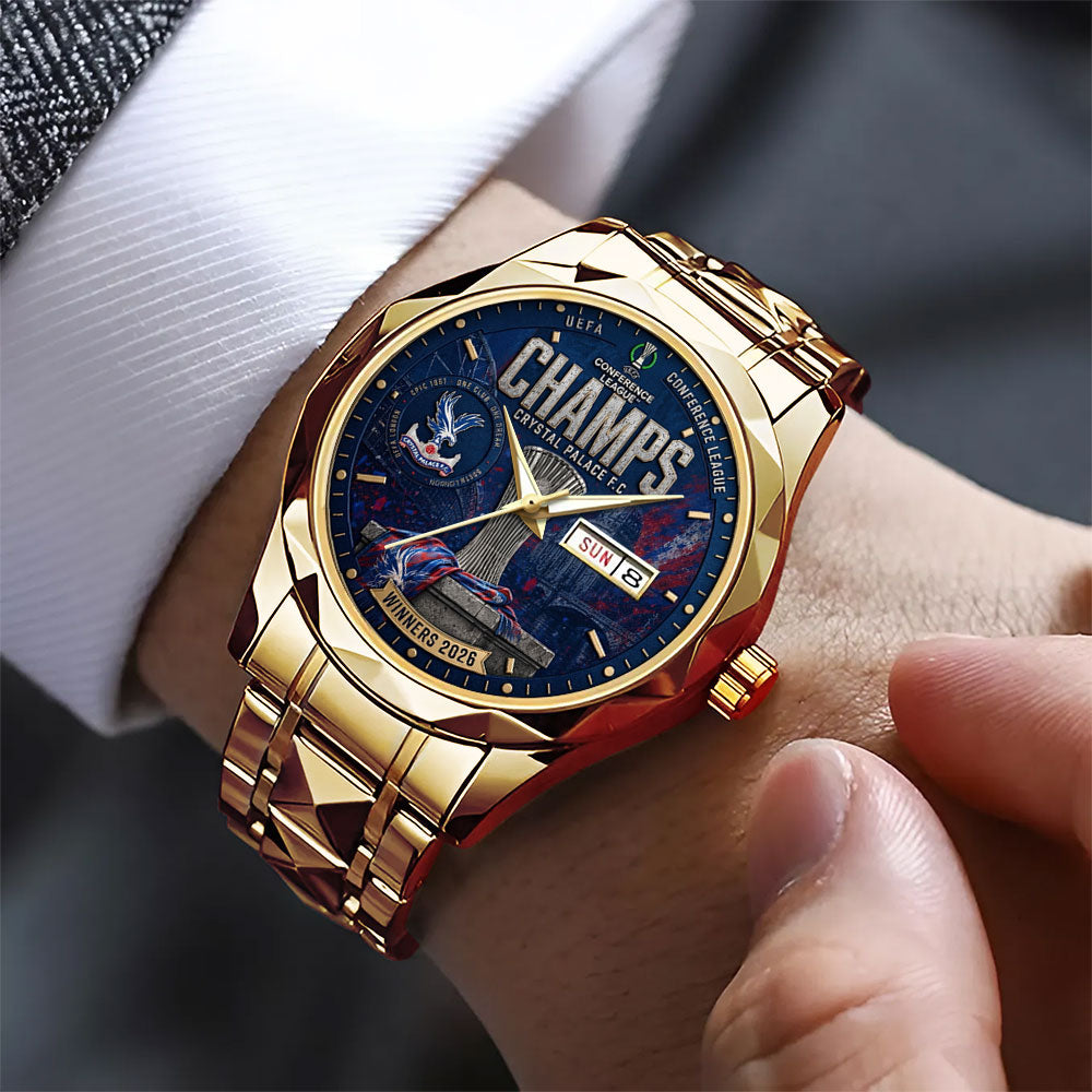 Crystal Palace FC UEFA Conference League Winners 2026 Alloy Luxury Quartz Watch - TMTHU6543