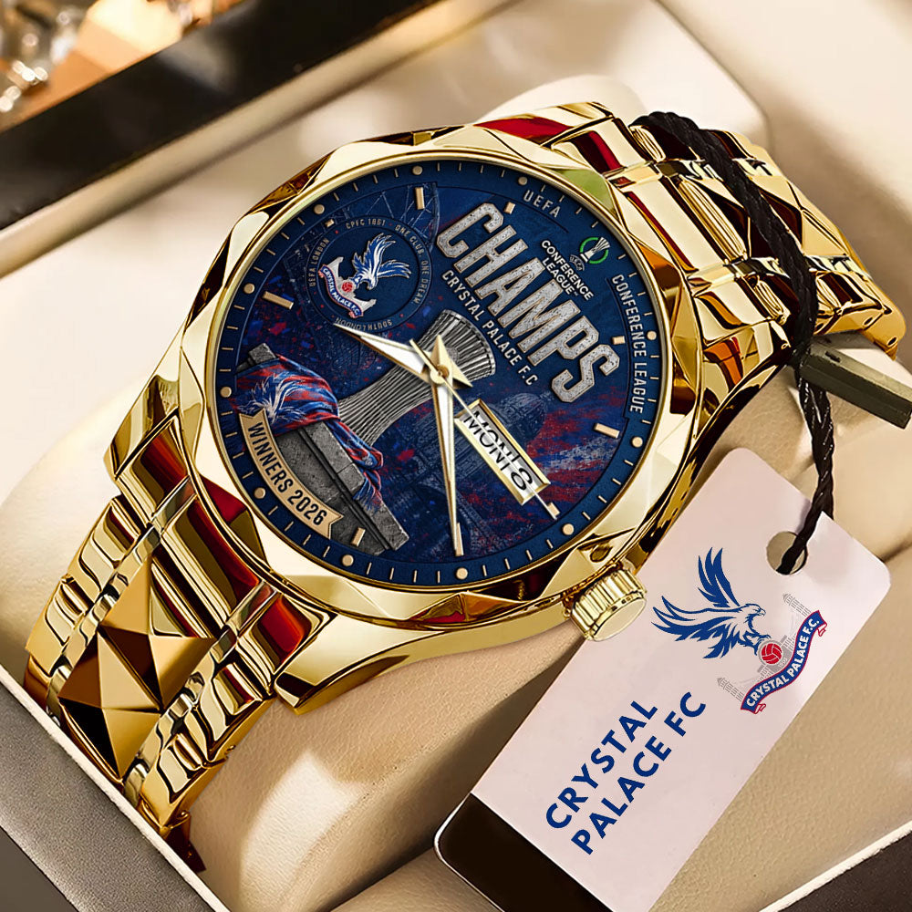 Crystal Palace FC UEFA Conference League Winners 2026 Alloy Luxury Quartz Watch - TMTHU6543