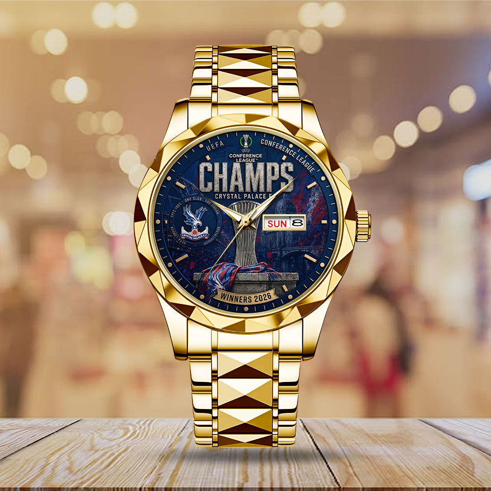 Crystal Palace FC UEFA Conference League Winners 2026 Alloy Luxury Quartz Watch - TMTHU6543