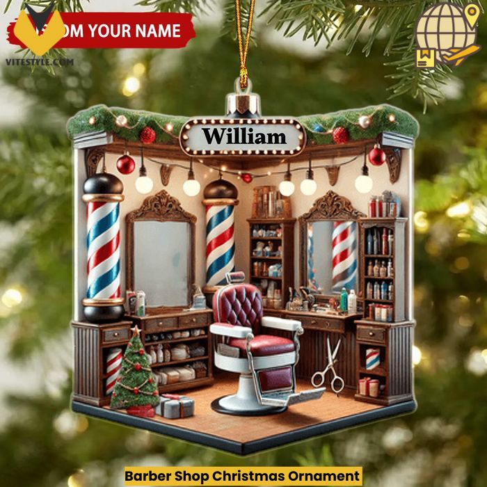 Barber Shop Christmas Ornament