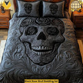 Black Rose Skull Bedding Set