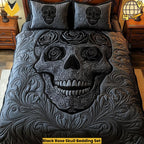 Black Rose Skull Bedding Set