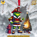 Grinch Firefighter Christmas Ornament