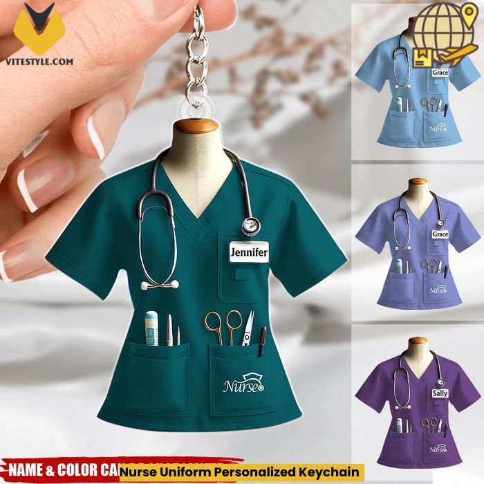 Nurse Uniform Personalized Keychain