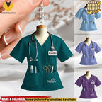 Nurse Uniform Personalized Keychain