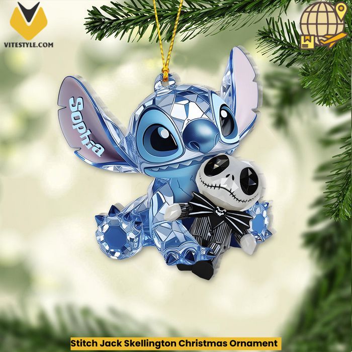 Stitch Jack Skellington Christmas Ornament