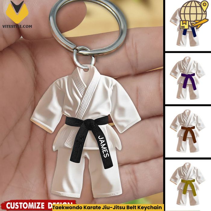 Taekwondo Karate Jiu-Jitsu Belt Keychain