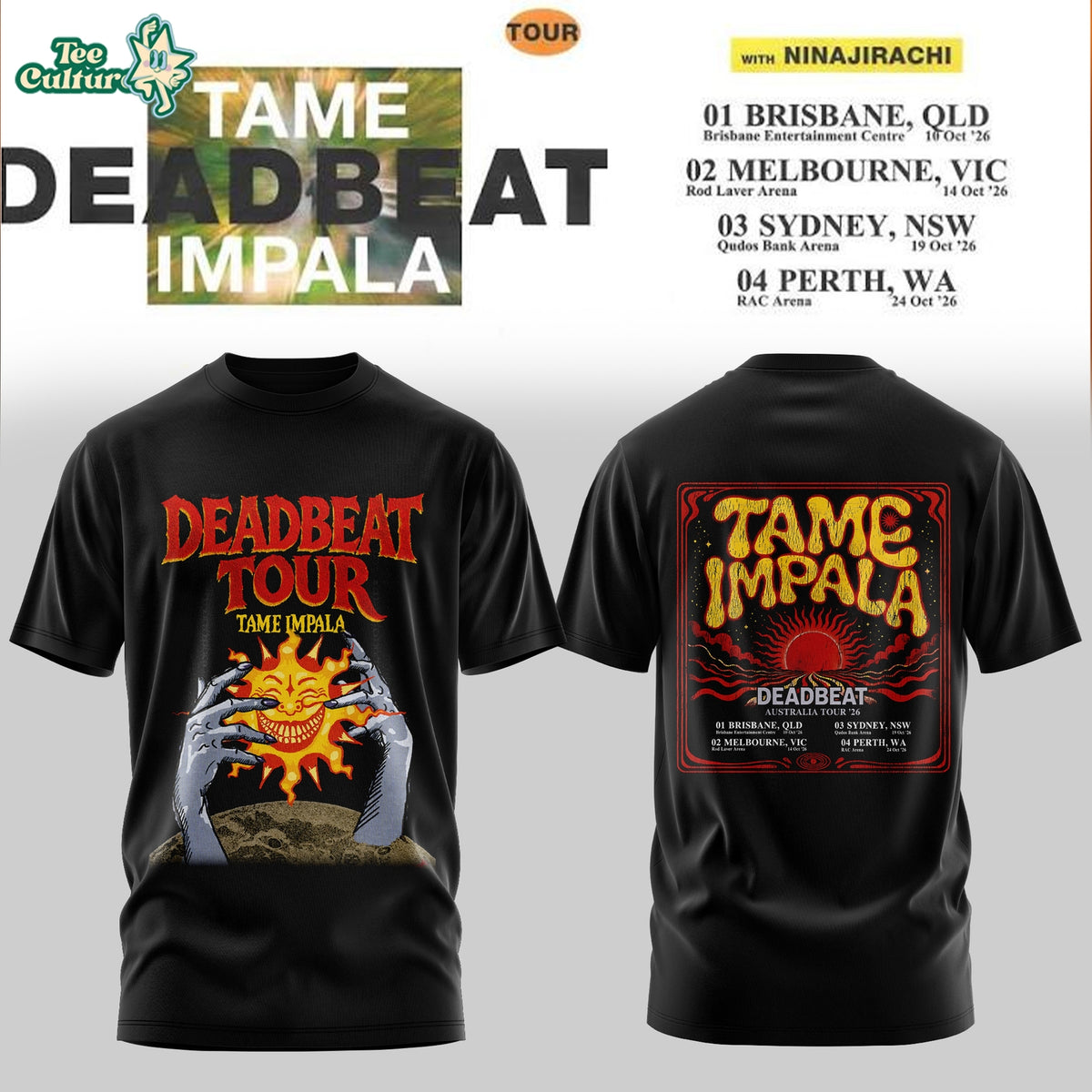 Tame Impala Deadbeat Tour T-Shirt Limited Edition