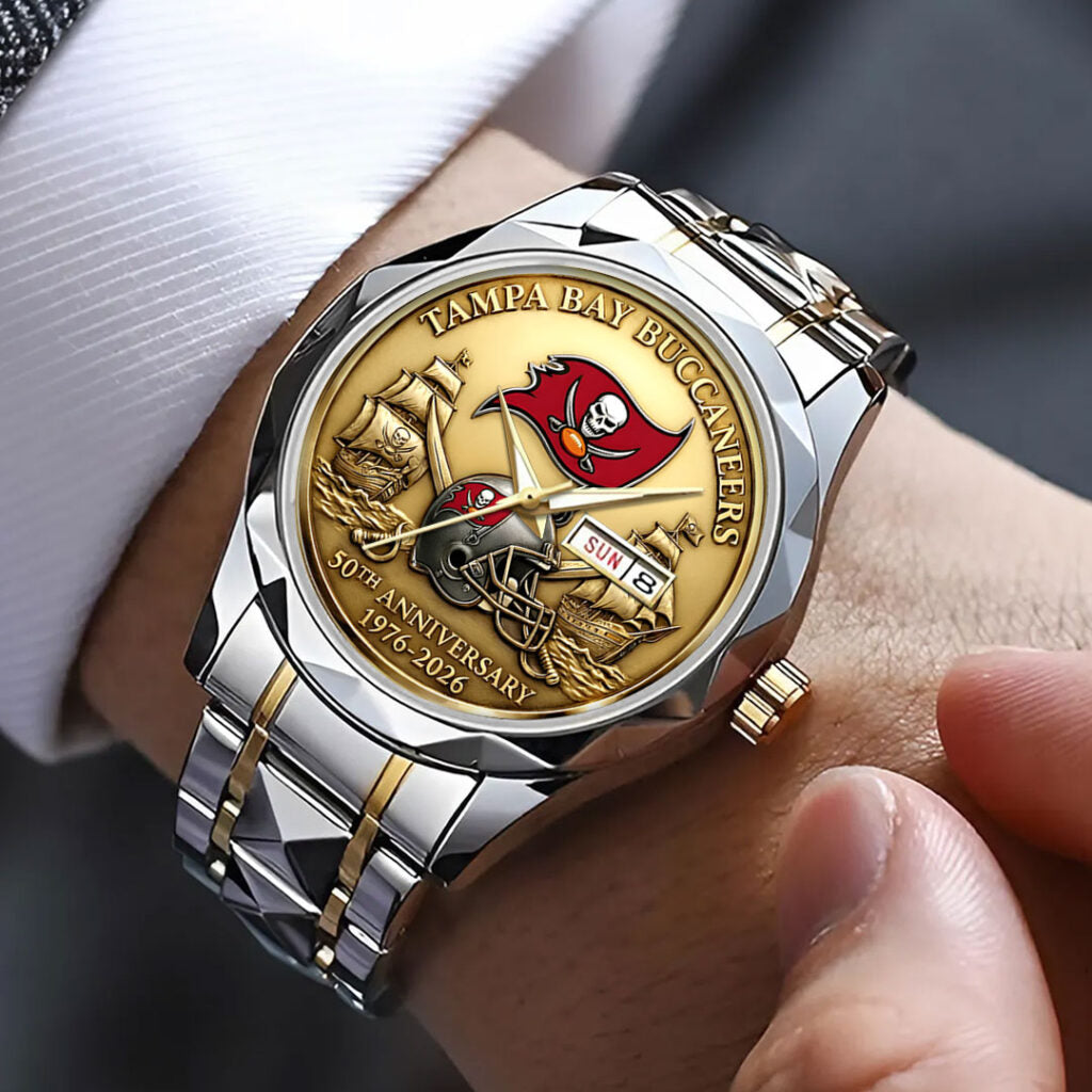 Tampa Bay Buccaneers 50th Anniversary Alloy Luxury Quartz Watch - HOATT15364
