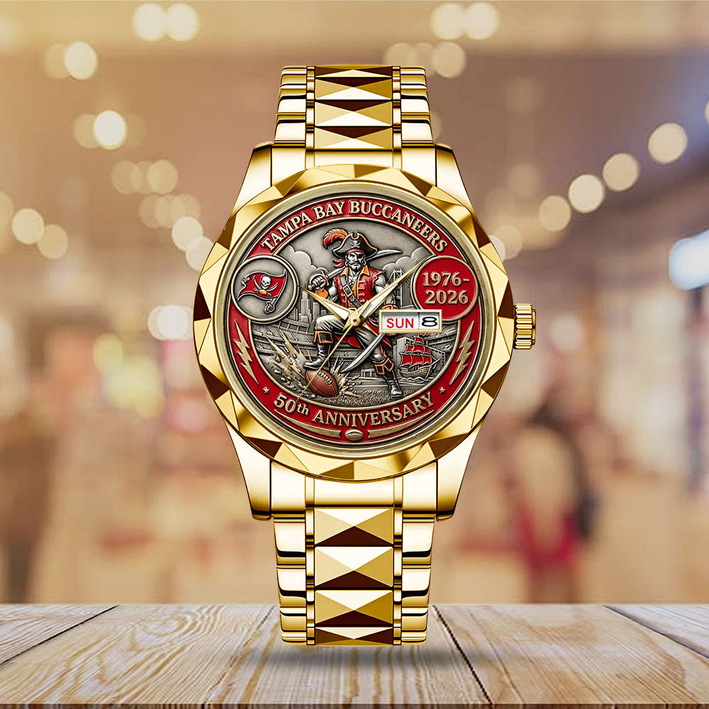 Tampa Bay Buccaneers 50th Anniversary Alloy Luxury Quartz Watch - MAITM14248