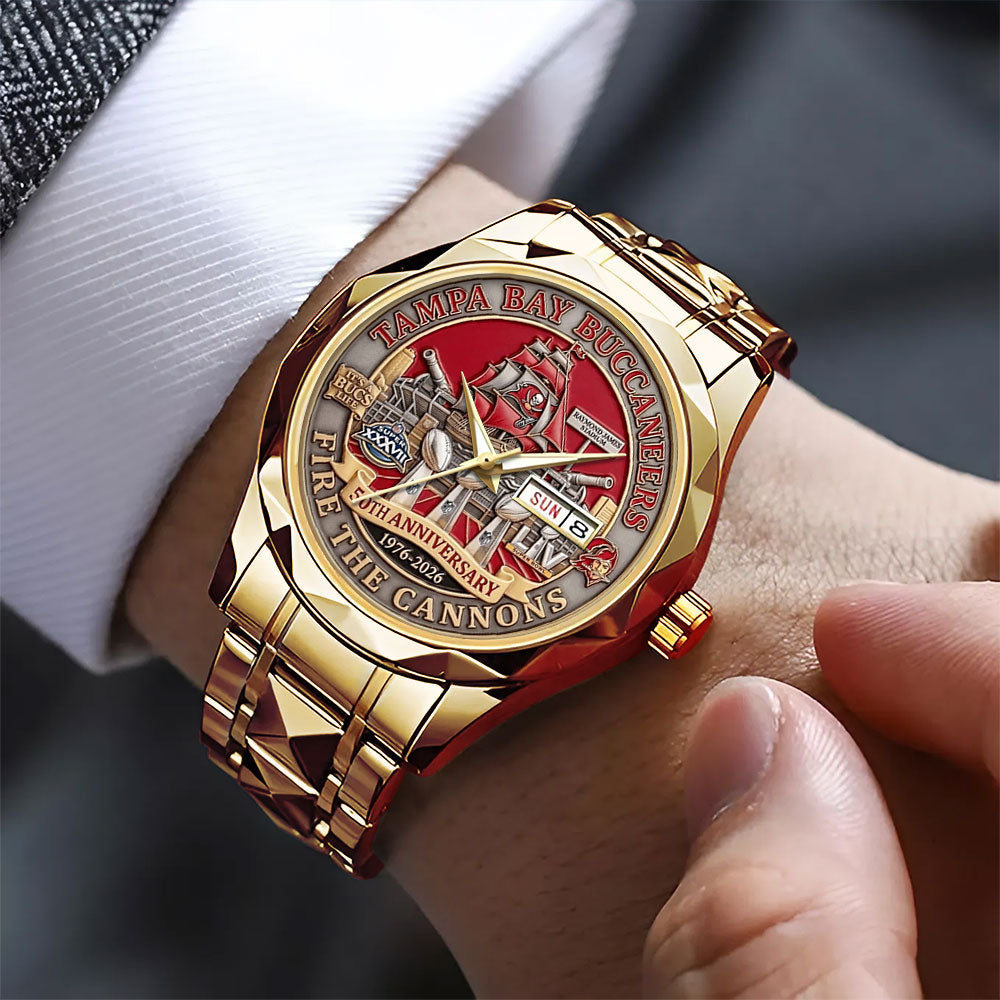 Tampa Bay Buccaneers 50th Anniversary Alloy Luxury Quartz Watch - MAITM15003
